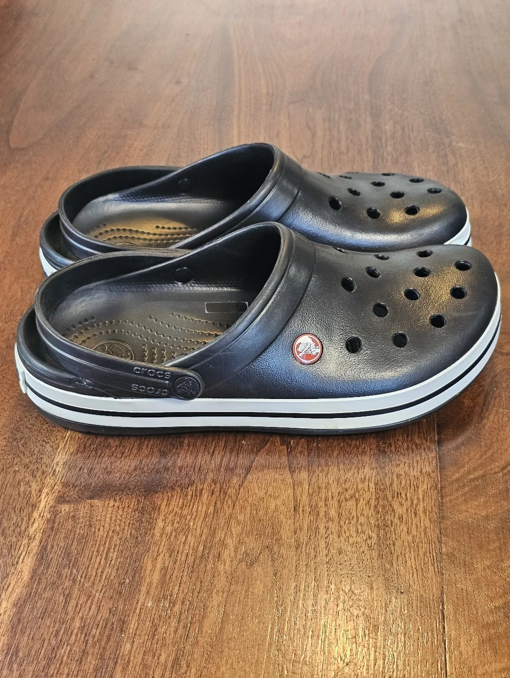 Crocs Black And White Unisex Size Mens 9 Size Womens 11